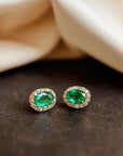 Women's Natural Colombian Emerald Jewelry Set – Sterling Silver with Adjustable Ring
