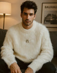 Men's Faux Mink Pullover Sweater – American Retro Loose Fit Thick Winter Knitwear