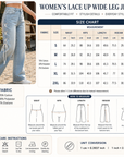 Women's High-Waist Wide-Leg Jeans with Side Ribbon – Embroidered Loose Fit Denim Pants
