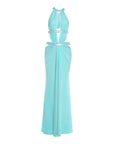 Women's Patchwork Chiffon Maxi Dress – Deep V-Neck Spaghetti Strap