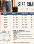 Women's Blue Denim Shorts – High Waist Wide Leg Frayed Hem