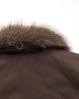 Women's Vintage Fur Collar Jacket – Loose Fit American Retro Lapel Coat