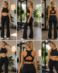 Damen High-Waist Yoga-Hose mit Bauchkontrolle und schnelltrocknendem Stoff
