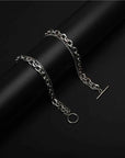 Men's Titanium Steel Double-Layer Geometric Chain Necklace – OT Buckle Electroplated Finish