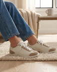 Damen-Freizeitsneaker aus Leder – Retro-Halbschuhe aus Rindsleder mit weicher Gummisohle, leichtem Tragekomfort und rutschfestem Design