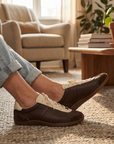 Damen-Freizeitsneaker aus Leder – Retro-Halbschuhe aus Rindsleder mit weicher Gummisohle, leichtem Tragekomfort und rutschfestem Design