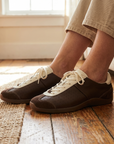 Damen-Freizeitsneaker aus Leder – Retro-Halbschuhe aus Rindsleder mit weicher Gummisohle, leichtem Tragekomfort und rutschfestem Design