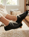Damen-Freizeitsneaker aus Leder – Retro-Halbschuhe aus Rindsleder mit weicher Gummisohle, leichtem Tragekomfort und rutschfestem Design