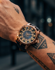 Herren 47mm Quarzuhr mit großem Zifferblatt – 200M wasserdicht, Echtlederarmband, Mineralglas