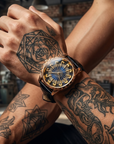 Herren 47mm Quarzuhr mit großem Zifferblatt – 200M wasserdicht, Echtlederarmband, Mineralglas