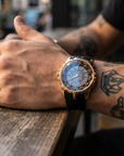 Herren 47mm Quarzuhr mit großem Zifferblatt – 200M wasserdicht, Echtlederarmband, Mineralglas