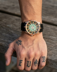 Herren 47mm Quarzuhr mit großem Zifferblatt – 200M wasserdicht, Echtlederarmband, Mineralglas