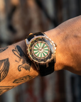 Herren 47mm Quarzuhr mit großem Zifferblatt – 200M wasserdicht, Echtlederarmband, Mineralglas