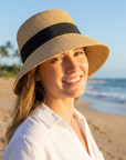 Verstellbarer Sonnenhut für Damen aus Raffiabast – Breiter Krempenhut aus Stroh mit atmungsaktivem Design, UV-Schutz & elegantem französischem Retro-Stil