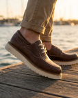 Herren-Markerschuhe – Obermaterial aus hochwertigem doppellagigem Rindsleder, verstärkte Zehenkappe, ölbeständige Sohle, wachsbehandelt wasserdicht