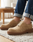 Herren Premium Cowhide Arbeitsstiefel – Retro Amerikanische Schnür-Sicherheitsstiefel, rutschfeste dicke Sohle, EU 38–44