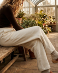 Women's High-Waisted Wide-Leg Wool Blend Pants – Fleece-Lined Straight Trousers with Elastic Waist, Soft Silk Blend & Elegant Winter Style