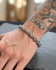 Men's Hip-Hop Titanium Steel Chain Bracelet – Bold Urban Non-Fading Polished Bangle, 19cm or 21cm