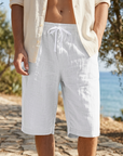 Herren Leinen-Bermudas mit Tunnelzug – Leichte, atmungsaktive Freizeithose mit elastischem Bund, geradem Schnitt und sommerlichem Beach-Style