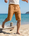 Herren Leinen-Bermudas mit Tunnelzug – Leichte, atmungsaktive Freizeithose mit elastischem Bund, geradem Schnitt und sommerlichem Beach-Style