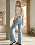 Women's High-Waist Flared Cotton Bell-Bottom Pants