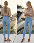Women's High-Waist Skinny Jeans – Stretch Denim Pencil Pants