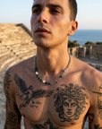 Men's Titanium Steel Natural Stone Geometric Necklace
