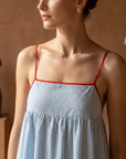 Women's Sleeveless Striped Maxi Dress – High Waist Slip Style