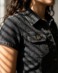 Women's Classic Slim Fit Short Sleeve Shirt – Button-Down Collar