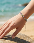 Women's Natural Tourmaline Bracelet — 925 Sterling Silver Geometric Oval
