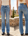 Women's High-Waist Flared Cotton Bell-Bottom Pants