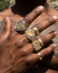 Men's Geometric Asymmetric Ring Set — Punk Hip-Hop Style