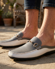 Men's Soft Leather Slip-On Slippers – Breathable Closed-Toe Mules