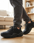 Herren Low Top Freizeitsneaker mit dicker Sohle – Retro-Schnürschuhe mit atmungsaktivem Mesh-Innenfutter und Gummisohle