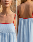 Women's Sleeveless Striped Maxi Dress – High Waist Slip Style