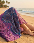 Damen Strandrock aus 100 % Viskose – wandelbarer A-Linien-Wickelrock mit Blumenmuster und hoher Taille, leichtem Urlaubsstil und vielseitigen Tragemöglichkeiten
