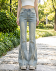 Jeans mit Mikro-Schlag schnell