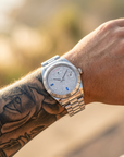 Men's Automatic Calendar Watch – Stainless Steel Mechanical Timepiece with Day-Date Display, Mineral Crystal & Waterproof Design