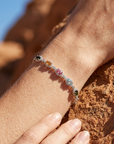 Women's Natural Tourmaline Bracelet — 925 Sterling Silver Geometric Oval