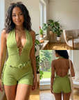 Women's Backless Knitted Bodycon Dress