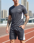 Men's Quick-Dry Sports T-Shirt & Shorts Set – Moisture-Wicking Polyester Activewear