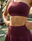 Women's Tennis Skirt & Sports Bra Set 2-Piece