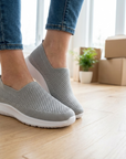 Chaussures à enfiler en maille respirante pour femme – Baskets confortables et légères avec semelle antidérapante, amorti doux et faciles à porter au quotidien