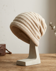 Women's Cashmere Slouchy Beanie - Soft Baotou Winter Hat in Apricot