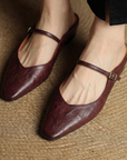 Women's Genuine Leather Wedge Sandals – Platform Slip-On with Height Boost