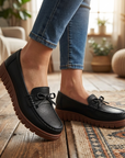 Damen Slip-On Loafer mit Lochmuster – Atmungsaktive, perforierte Flats mit weicher Innensohle, leichtem Komfort und lässigem Alltagsstil
