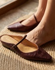 Women's Genuine Leather Wedge Sandals – Platform Slip-On with Height Boost