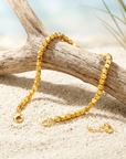 Women's Gold-Plated Chain Bracelet – Adjustable Elegant Brass Bangle