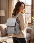 Damen Rucksack aus echtem Leder – Vintage-Rucksack mit großem Fassungsvermögen und mehreren Taschen