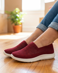 Chaussures à enfiler en maille respirante pour femme – Baskets confortables et légères avec semelle antidérapante, amorti doux et faciles à porter au quotidien
